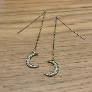 Gold Moon Drop Earrings 🌙​